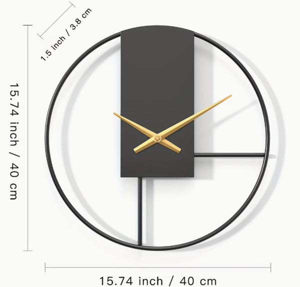 Horloge Murale Silencieuse "Tendance Minimaliste" en Fer forgé