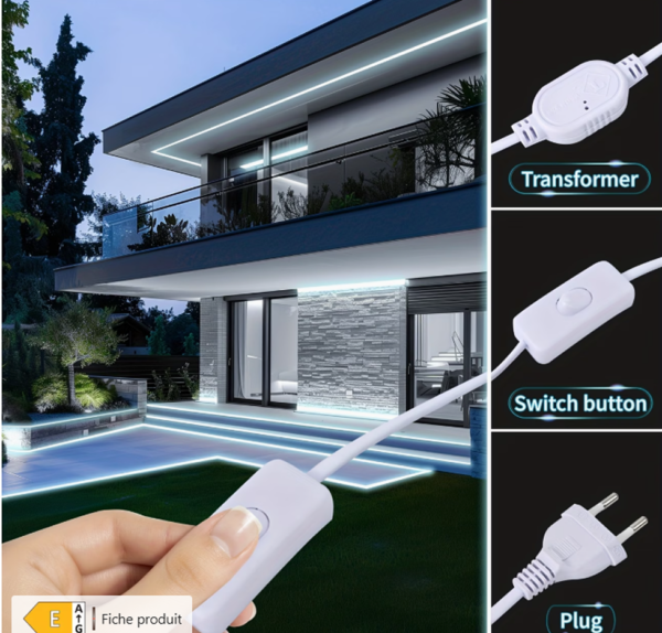 Ruban LED COB Haute Densité 220V-240V AC – Éclairage Continu