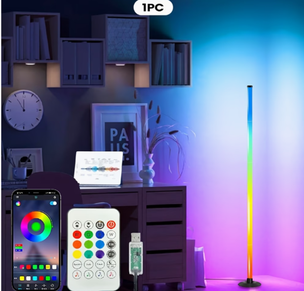 Lampe de Sol d'Angle LED RGBIC Intelligente (1 Pièce) – Colonne Lumineuse Connectée