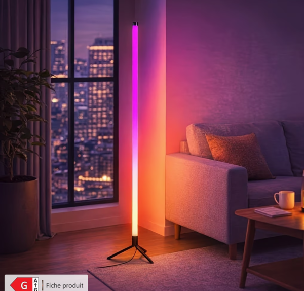 Rectangle 891 Éclairage de Sol RVB Connecté – Colonne Lumineuse d'Ambiance avec Alimentation USB