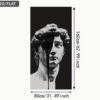 Grande Peinture Verticale sur Toile "Les Larmes de David" (Sans Cadre) – Affiche Pop Art & Abstrait Moderne en Noir et Blanc, Portrait Sculptural Mélancolique pour Salon, Chambre et Bureau