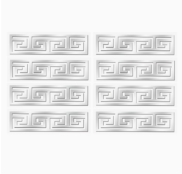 Lot de 8 Stickers Muraux versace  Miroir Acrylique Géométriques