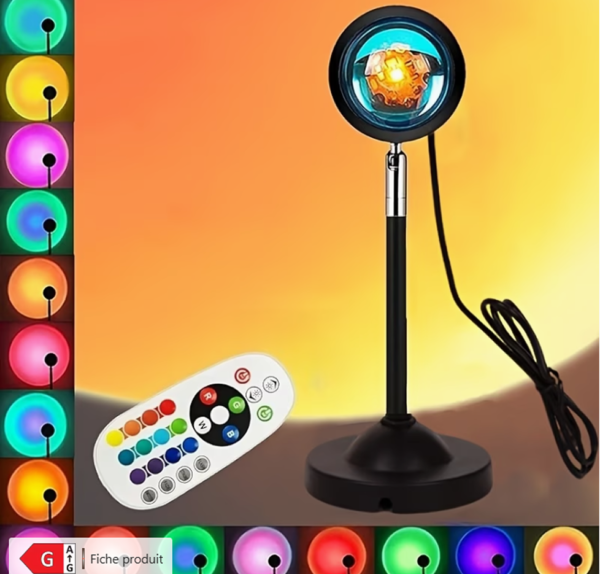 Lampe Coucher de Soleil RGB "Plein d'Ambiance" 16 Couleurs