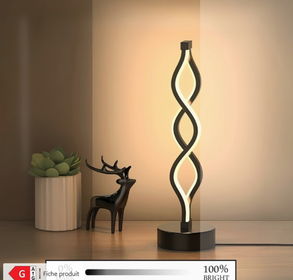 Lampe de Table et Chevet LED Moderne – Lampe Connectée USB avec Interrupteur