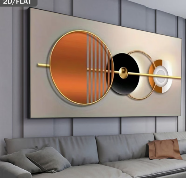 Tableau d'Art Géométrique Abstrait 2D – Affiche Murale Moderne avec Motif Cercle (1 Pièce, Sans Cadre) pour Décoration de Salon et Chambre à Coucher