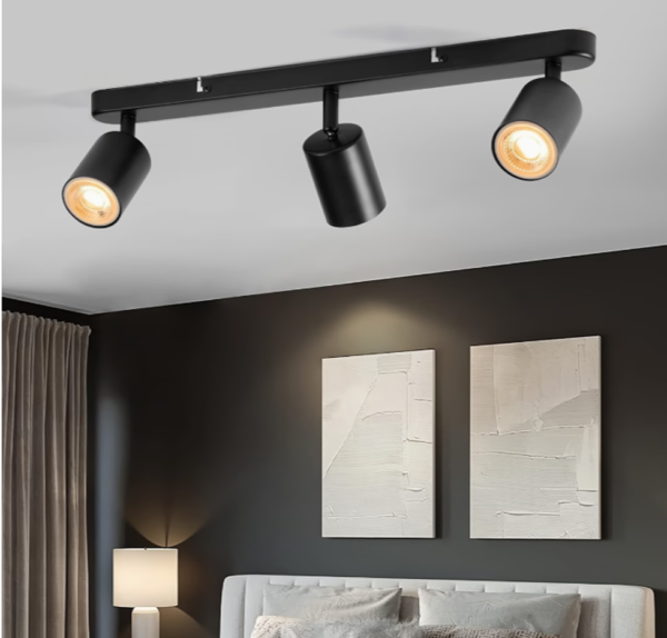 Plafonnier LED Moderne Noir (1 Pièce) – Rampe de Projecteurs de Plafond Pivotants & Orientables