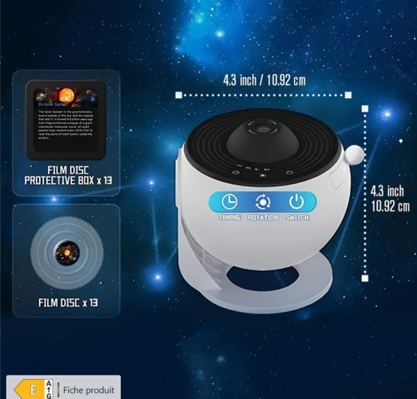Lampe Projecteur Globe Galaxie Étoilée HD – Projecteur de Planétarium Rotatif