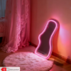 Miroir Néon LED Rose Fluo – Décoration Murale