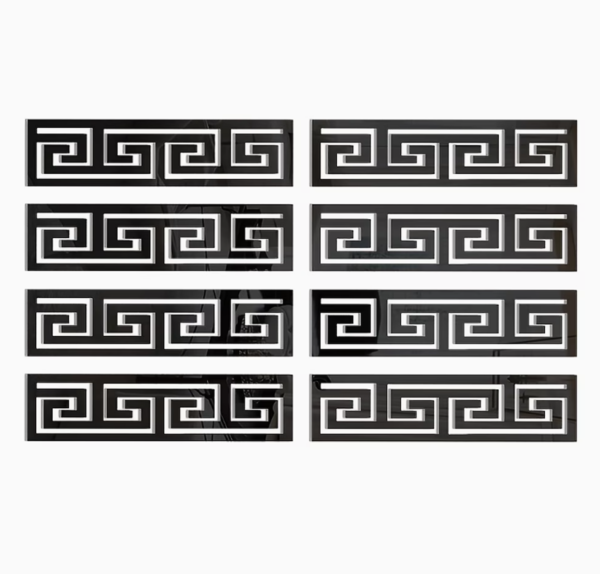 Lot de 8 Stickers Muraux versace  Miroir Acrylique Géométriques