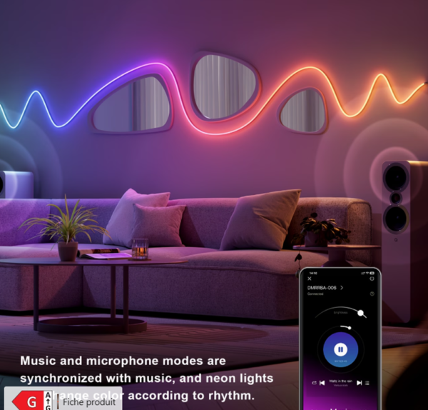 Guirlande Lumineuse LED Intelligente RGB – Forme Personnalisable