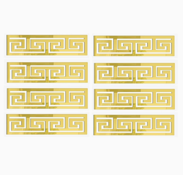 Lot de 8 Stickers Muraux versace  Miroir Acrylique Géométriques