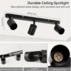 Plafonnier LED Moderne Noir (1 Pièce) – Rampe de Projecteurs de Plafond Pivotants & Orientables