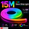Rectangle 894 Bande Lumineuse LED Néon RGB Intelligente 30M/15M/5M avec Télécommande & Prise, 16 Millions de Couleurs et Contrôle via APP, IP67 DIY et Lumière à Minuteur Découpable pour Chambres, Décoration de Plafond
