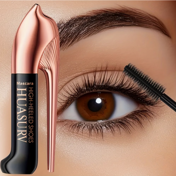 HUASURV Mascara à Talons Hauts – Volume, Longueur 8D et Imperméable 24h