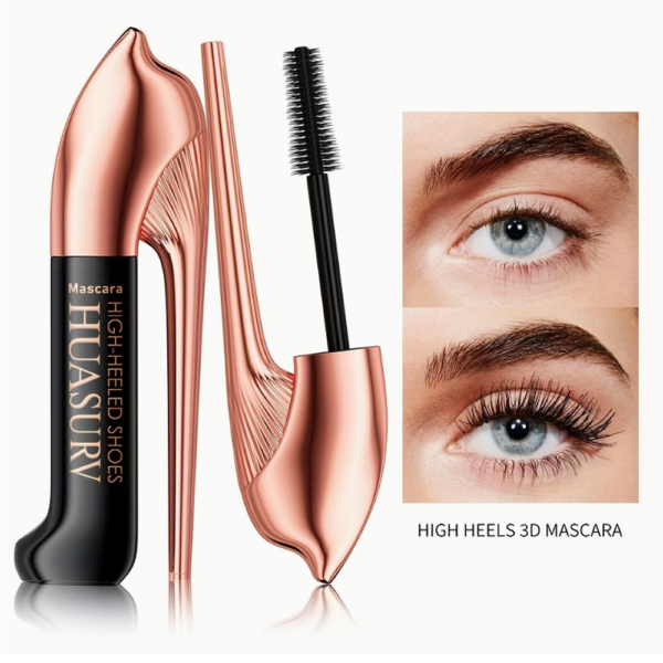 HUASURV Mascara à Talons Hauts – Volume, Longueur 8D et Imperméable 24h
