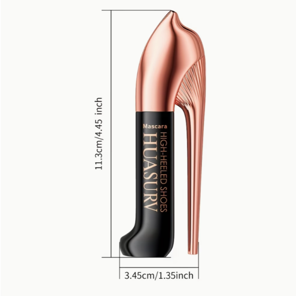 HUASURV Mascara à Talons Hauts – Volume, Longueur 8D et Imperméable 24h