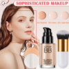 Set Teint Parfait BB Crème Fond de Teint Liquide et Pinceau Applicateur – Hydratation, Haute Tenue et Correcteur Matte