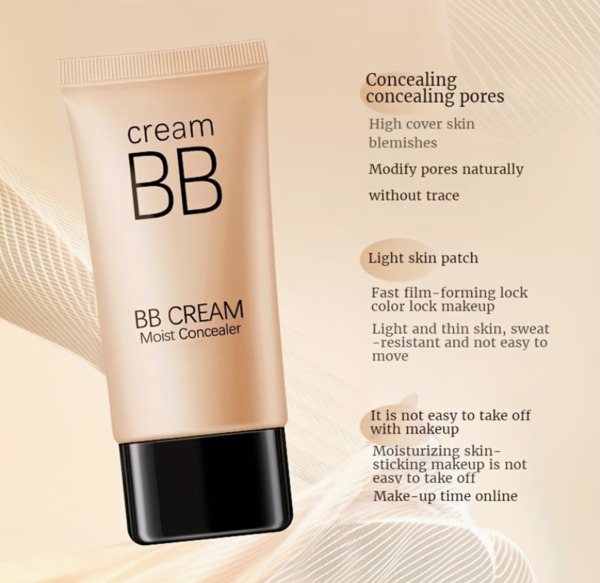Crème BB Correctrice Haute Couvrance – Fond de Teint Imperméable et Contrôle de l'Huile, 40 ml
