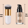 Set Teint Parfait BB Crème Fond de Teint Liquide et Pinceau Applicateur – Hydratation, Haute Tenue et Correcteur Matte