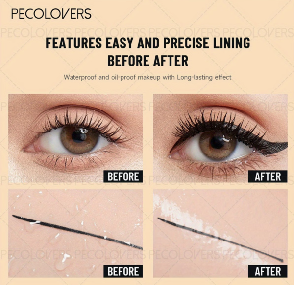Stylo Eyeliner Liquide Noir Intense – Séchage Rapide, Waterproof et Longue Tenue pour Festivals