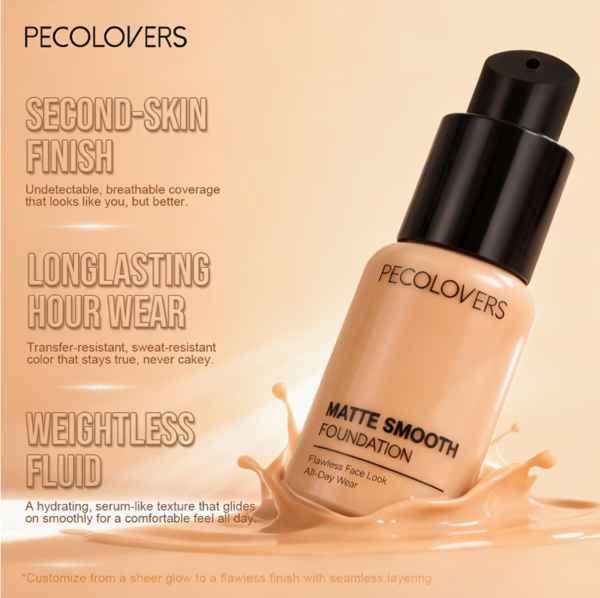 Fond de Teint Liquide Pro Flawless – Haute Couvrance Totale, Waterproof et Longue Tenue