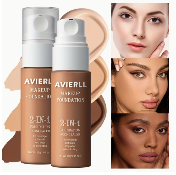 Rectangle 970 AVIERLL Fond de Teint Hydratant et Correcteur – Base Haute Résistance à l'Eau, 40 g
