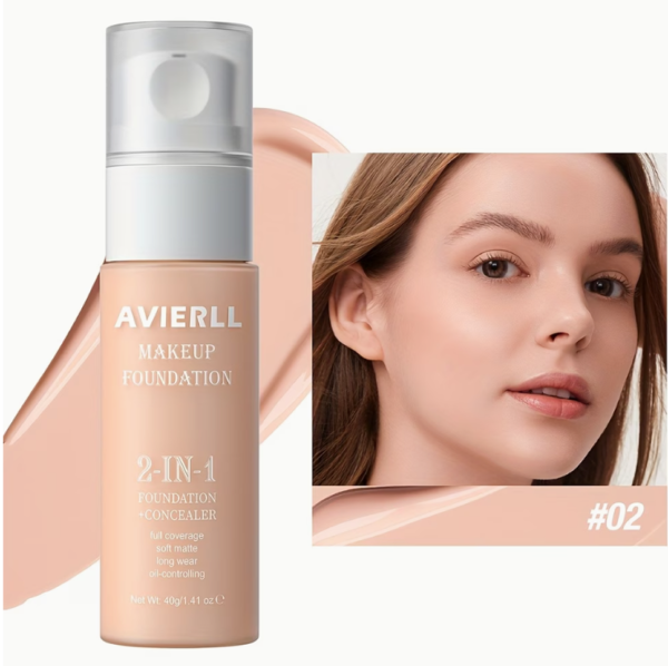 Rectangle 973 AVIERLL Fond de Teint Hydratant et Correcteur – Base Haute Résistance à l'Eau, 40 g