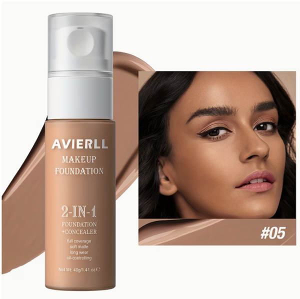 Rectangle 975 AVIERLL Fond de Teint Hydratant et Correcteur – Base Haute Résistance à l'Eau, 40 g