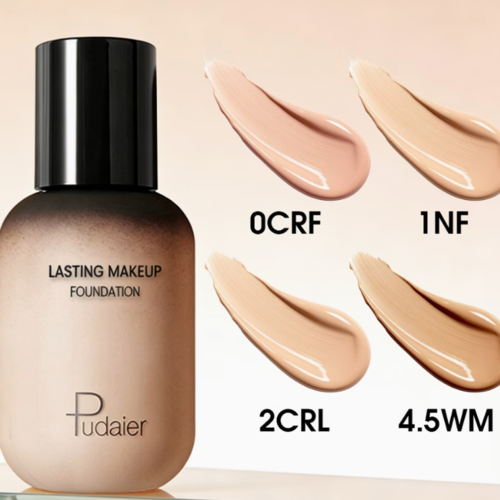 Pudaier Lot de 2 Fond de Teint Liquide Magic Minerals – Brume Fixante Impeccable avec Pinceau Applicateur
