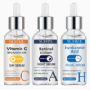 Lot de 3 Sérums Visage Jour & Nuit – Vitamine C, Rétinol et Acide Hyaluronique Haute Performance