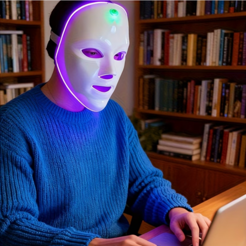 Masque Facial et Cou LED 7 Couleurs – Appareil de Beauté Haute Technologie 7 en 1 aux 60 Perles LED