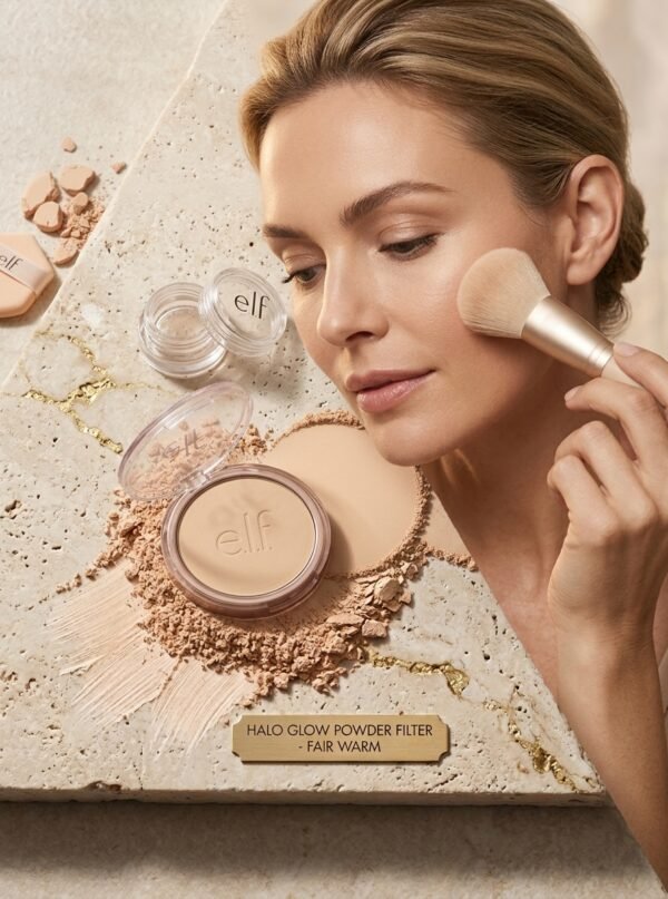 e.l.f. Halo Glow Powder Filter – Poudre de Finition Lissante Effet Flouteur Soft-Focus (Teinte Fair Warm, 10 g)