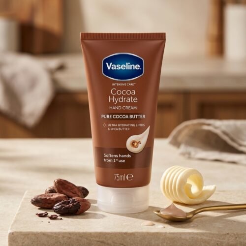 Gemini_Generated_Image_4zmtfa4zmtfa4zmt Vaseline Intensive Care Crème Mains Cocoa Hydrate (75 ml) – Soin Nourrissant Intense au Beurre de Cacao Pur