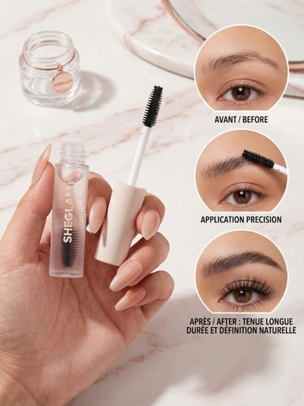 SHEGLAM Set Me Up Brow Gel – Gel Fixateur de Sourcils Transparent Longue Tenue Effet Laminage & Discipline Naturelle