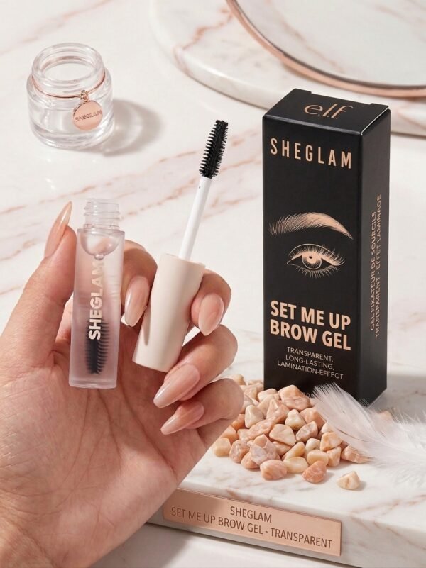 SHEGLAM Set Me Up Brow Gel – Gel Fixateur de Sourcils Transparent Longue Tenue Effet Laminage & Discipline Naturelle