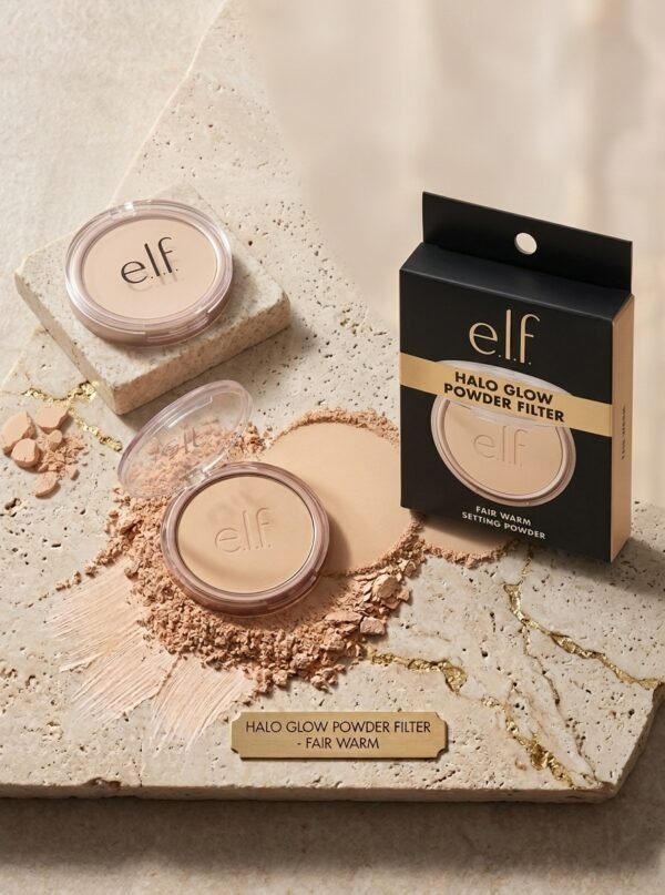 e.l.f. Halo Glow Powder Filter – Poudre de Finition Lissante Effet Flouteur Soft-Focus (Teinte Fair Warm, 10 g)