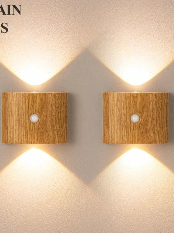 Lot de 2/4 Appliques Murales LED à Détecteur de Mouvement Double Tête – Veilleuse Intelligente à Capteur Magnétique Extérieur/Intérieur – Lampe Sans Fil sur Batterie avec Luminosité & Température de Couleur Ajustables pour Couloir, Escalier & Chambre