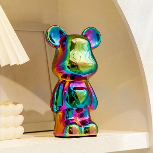 Figurine Décorative Ourson en Céramique 18 cm – Statuette Nounours Cœur Design & Mignonne pour Salon, Meuble TV, Comptoir de Bar et Étagère – Décoration Intérieure Haut de Gamme