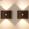 Lot de 2/4 Appliques Murales LED à Détecteur de Mouvement Double Tête – Veilleuse Intelligente à Capteur Magnétique Extérieur/Intérieur – Lampe Sans Fil sur Batterie avec Luminosité & Température de Couleur Ajustables pour Couloir, Escalier & Chambre