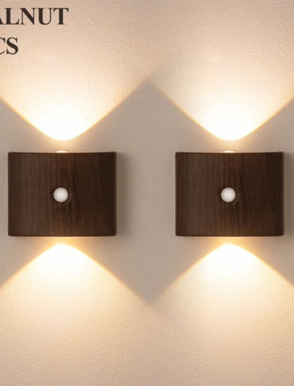 Lot de 2/4 Appliques Murales LED à Détecteur de Mouvement Double Tête – Veilleuse Intelligente à Capteur Magnétique Extérieur/Intérieur – Lampe Sans Fil sur Batterie avec Luminosité & Température de Couleur Ajustables pour Couloir, Escalier & Chambre
