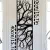 Rectangle 1018 (31) Ensemble de 2 Sculptures Murales Arbre en Métal 40cm – Art Mural Vertical en Fer Durable, Décoration Intérieure Design pour Salon et Chambre à Coucher