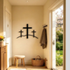 Rectangle 1019 (27) Enseigne Murale en Métal Noir 3 Croix du Calvaire – Décoration Murale Religieuse Foi Chrétienne, Croix à Suspendre Style Ferme pour Salon, Chambre et Cadeau de Pâques