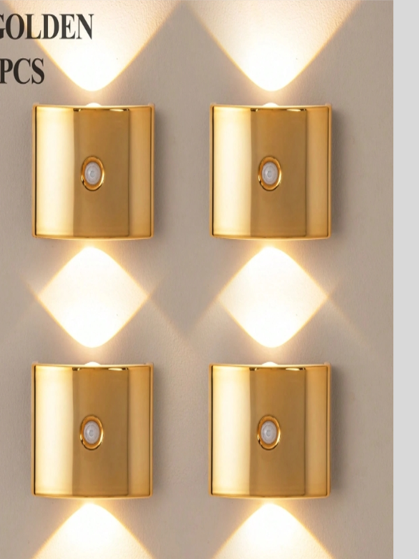 Lot de 2/4 Appliques Murales LED à Détecteur de Mouvement Double Tête – Veilleuse Intelligente à Capteur Magnétique Extérieur/Intérieur – Lampe Sans Fil sur Batterie avec Luminosité & Température de Couleur Ajustables pour Couloir, Escalier & Chambre