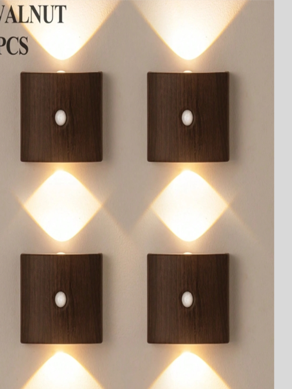 Lot de 2/4 Appliques Murales LED à Détecteur de Mouvement Double Tête – Veilleuse Intelligente à Capteur Magnétique Extérieur/Intérieur – Lampe Sans Fil sur Batterie avec Luminosité & Température de Couleur Ajustables pour Couloir, Escalier & Chambre
