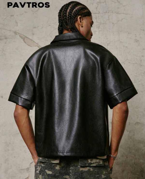 Rectangle 1021 PAVTROS Chemise Homme Zippée Oversize à Manches Courtes