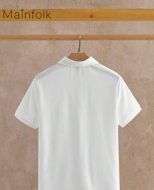 Rectangle 1021 Mainfolk Polo Homme à Col Zippé – Haut Casual Moderne et Élégant