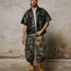 Rectangle 1023 PAVTROS Chemise Homme Zippée Oversize à Manches Courtes