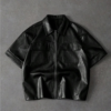 Rectangle 1024 PAVTROS Chemise Homme Zippée Oversize à Manches Courtes