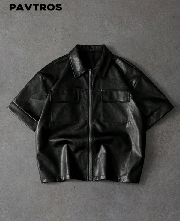 Rectangle 1024 PAVTROS Chemise Homme Zippée Oversize à Manches Courtes