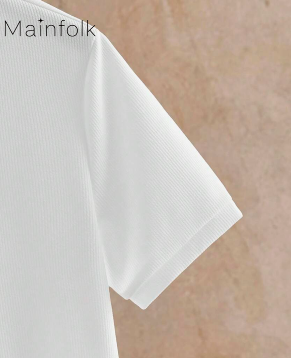 Rectangle 1024 Mainfolk Polo Homme à Col Zippé – Haut Casual Moderne et Élégant